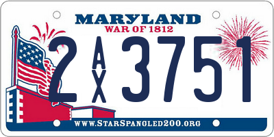 MD license plate 2AX3751