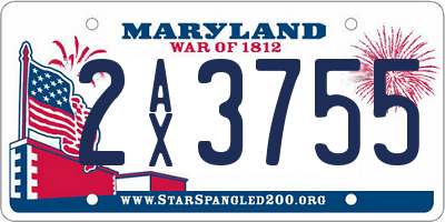 MD license plate 2AX3755