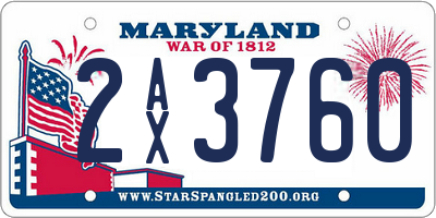 MD license plate 2AX3760