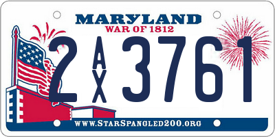 MD license plate 2AX3761