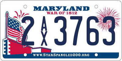 MD license plate 2AX3763