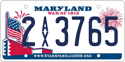 MD license plate 2AX3765