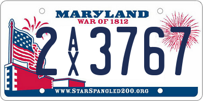 MD license plate 2AX3767