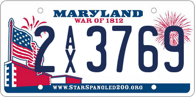 MD license plate 2AX3769