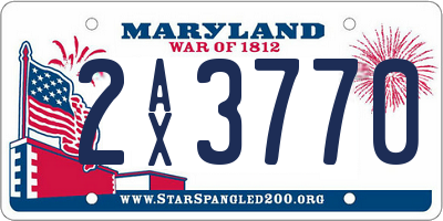 MD license plate 2AX3770