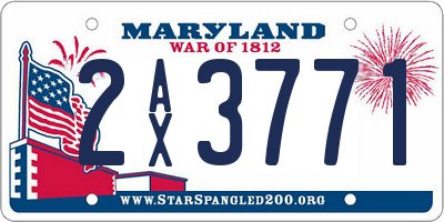 MD license plate 2AX3771