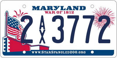 MD license plate 2AX3772