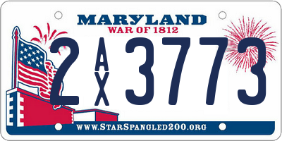 MD license plate 2AX3773