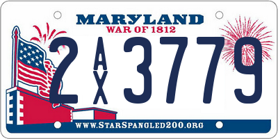 MD license plate 2AX3779