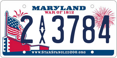 MD license plate 2AX3784