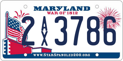 MD license plate 2AX3786