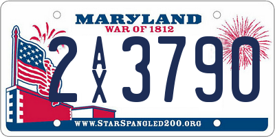 MD license plate 2AX3790