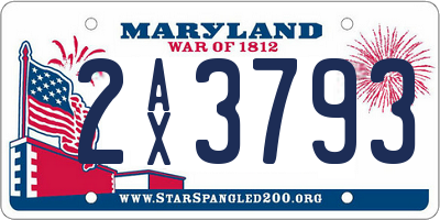 MD license plate 2AX3793