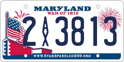 MD license plate 2AX3813