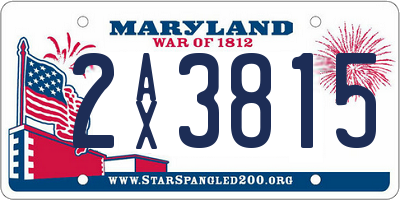MD license plate 2AX3815