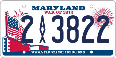 MD license plate 2AX3822