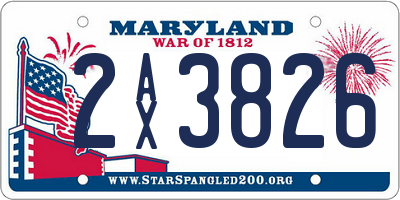 MD license plate 2AX3826