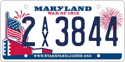 MD license plate 2AX3844