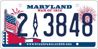 MD license plate 2AX3848