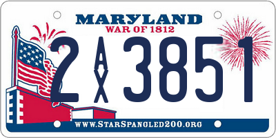MD license plate 2AX3851