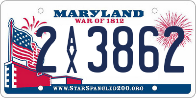 MD license plate 2AX3862