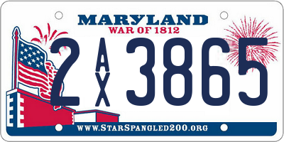 MD license plate 2AX3865