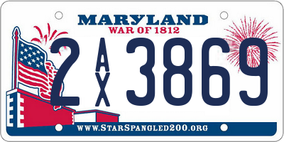 MD license plate 2AX3869