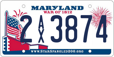 MD license plate 2AX3874