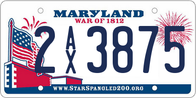 MD license plate 2AX3875