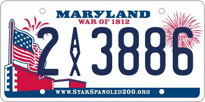 MD license plate 2AX3886