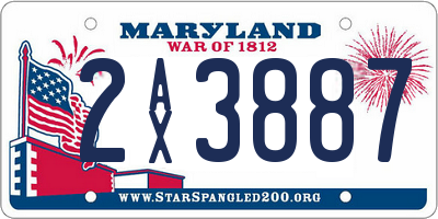 MD license plate 2AX3887