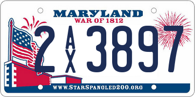 MD license plate 2AX3897