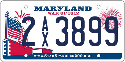 MD license plate 2AX3899