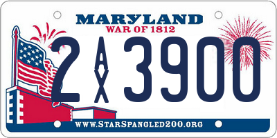 MD license plate 2AX3900