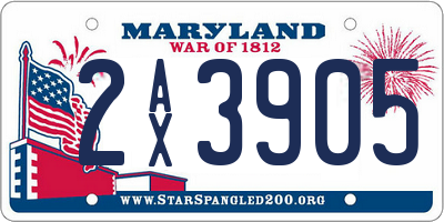 MD license plate 2AX3905