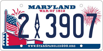 MD license plate 2AX3907