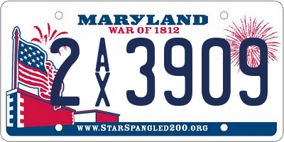 MD license plate 2AX3909