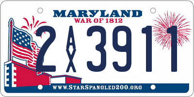 MD license plate 2AX3911