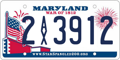 MD license plate 2AX3912