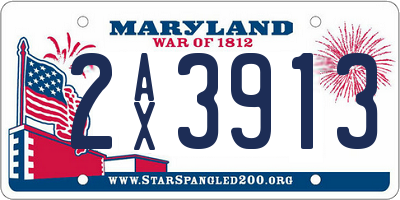 MD license plate 2AX3913