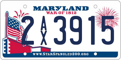 MD license plate 2AX3915