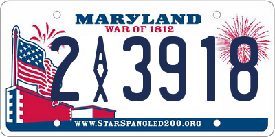 MD license plate 2AX3918