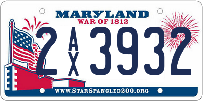 MD license plate 2AX3932