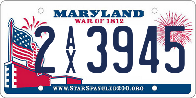 MD license plate 2AX3945