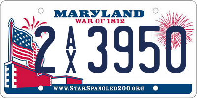 MD license plate 2AX3950