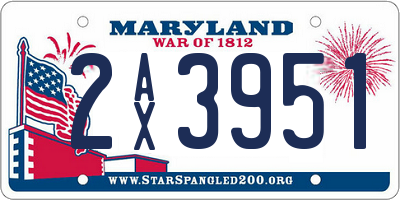 MD license plate 2AX3951