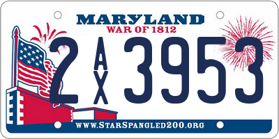 MD license plate 2AX3953