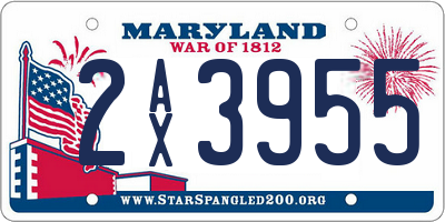 MD license plate 2AX3955