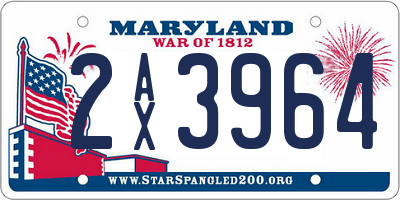 MD license plate 2AX3964