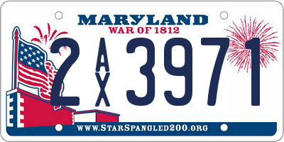 MD license plate 2AX3971
